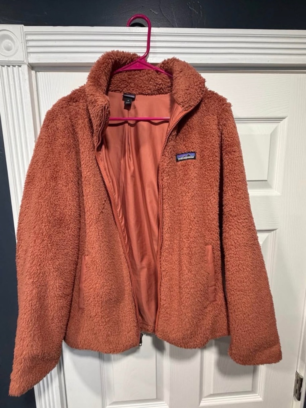 Patagonia Women's Rust Orange Teddy Fleece Jacket
